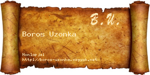 Boros Uzonka névjegykártya